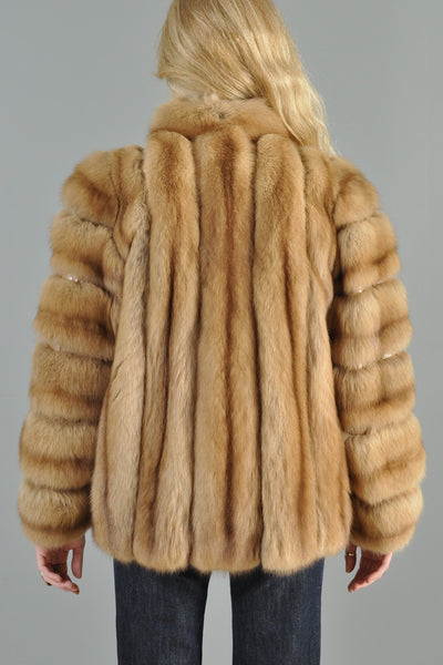 Vintage 80s Christian Dior Golden Russian Sable Fur + Snakeskin Coat