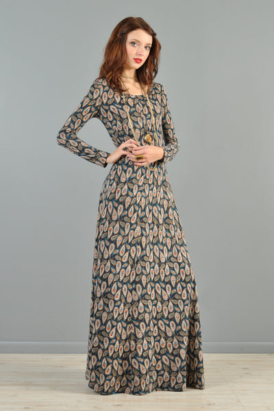Diane Von Furstenberg 1970s Paisley Maxi Dress