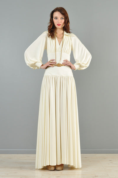 Estevez 1970s Draped Goddess Gown