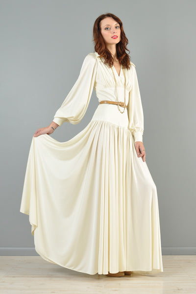 Estevez 1970s Draped Goddess Gown