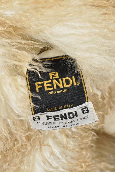 Fendi Mongolian Lamb Swing Coat with Bondage Rings
