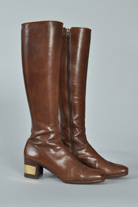 Givenchy 1960s Logo Leather Boots