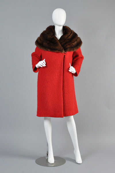 Hattie Carnegie 1950s Wool + Russian Sable Coat