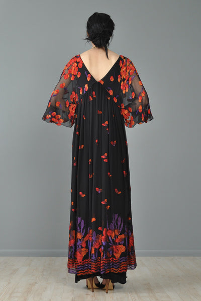 Janice Wainwright Embroidered Silk Butterflies Gown