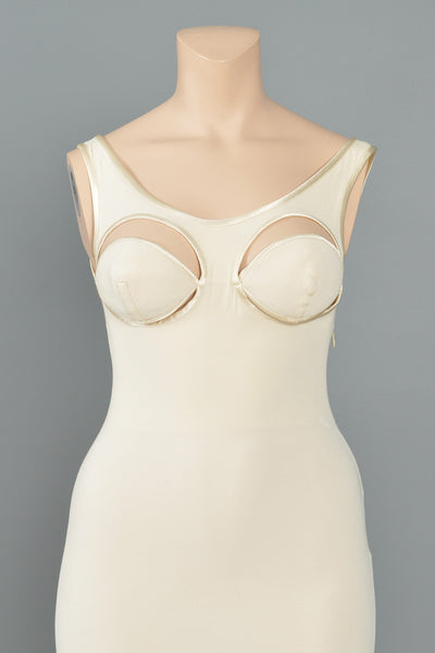 Jean Paul Gaultier Iconic Cream Cutout Bust Bodycon Dress