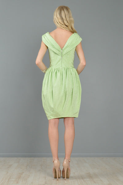 Lanvin 1980s Chartreuse Mousse Dress