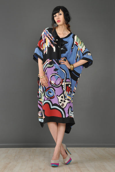 Michaele Vollbrach Angel Fish Silk Kimono Dress