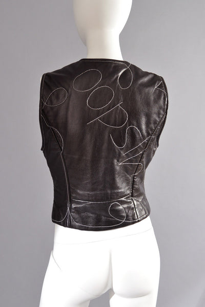 Moschino Leather "Oops!" Vest