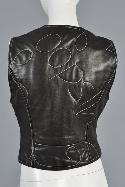 Moschino Leather "Oops!" Vest