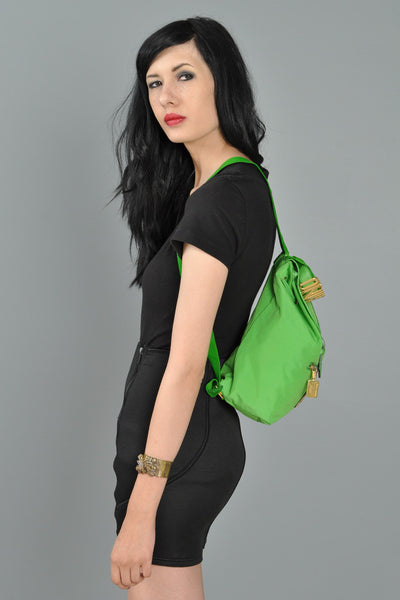 Moschino Lime Green Backpack