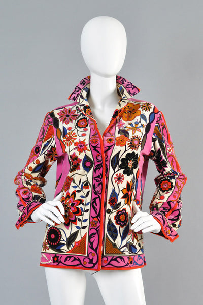 Emilio Pucci Velvet Floral Pinwheel Jacket