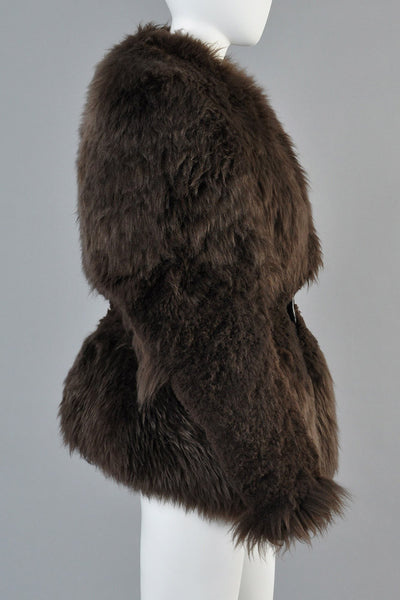 Early Rick Owens Sculpted Shearling Fur Coat