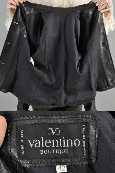 Valentino Leather + Velvet Bow Tie Ensemble