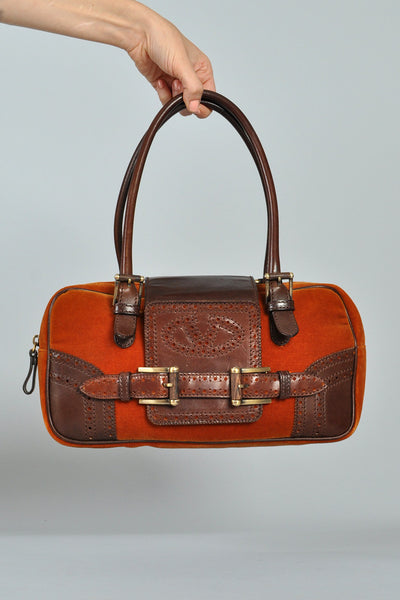 Valentino Velvet + Leather Handbag