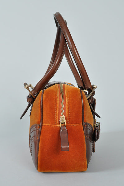 Valentino Velvet + Leather Handbag