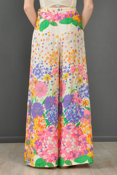 Fresh Spring Florals High-Waisted Palazzo Pants