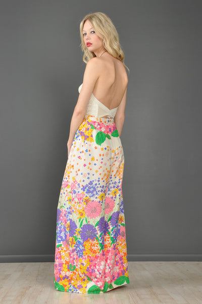 Fresh Spring Florals High-Waisted Palazzo Pants