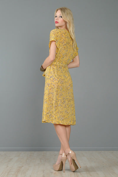 1940s Novelty Bird Print Dress