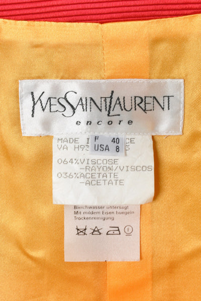Yves Saint Laurent Red Faille Military Jacket