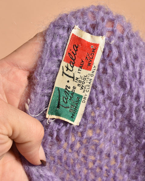 Italian 1960s Hand Knit Mohair Cardigan