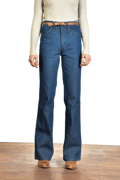 Wrangler 1970s High Waist Dark Wash Wide Leg Bell Bottom Denim Jeans || 27x33 || s small