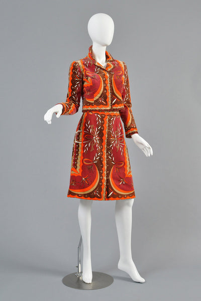 Pucci 1960s Velvet Skirt + Jacket Ensemble